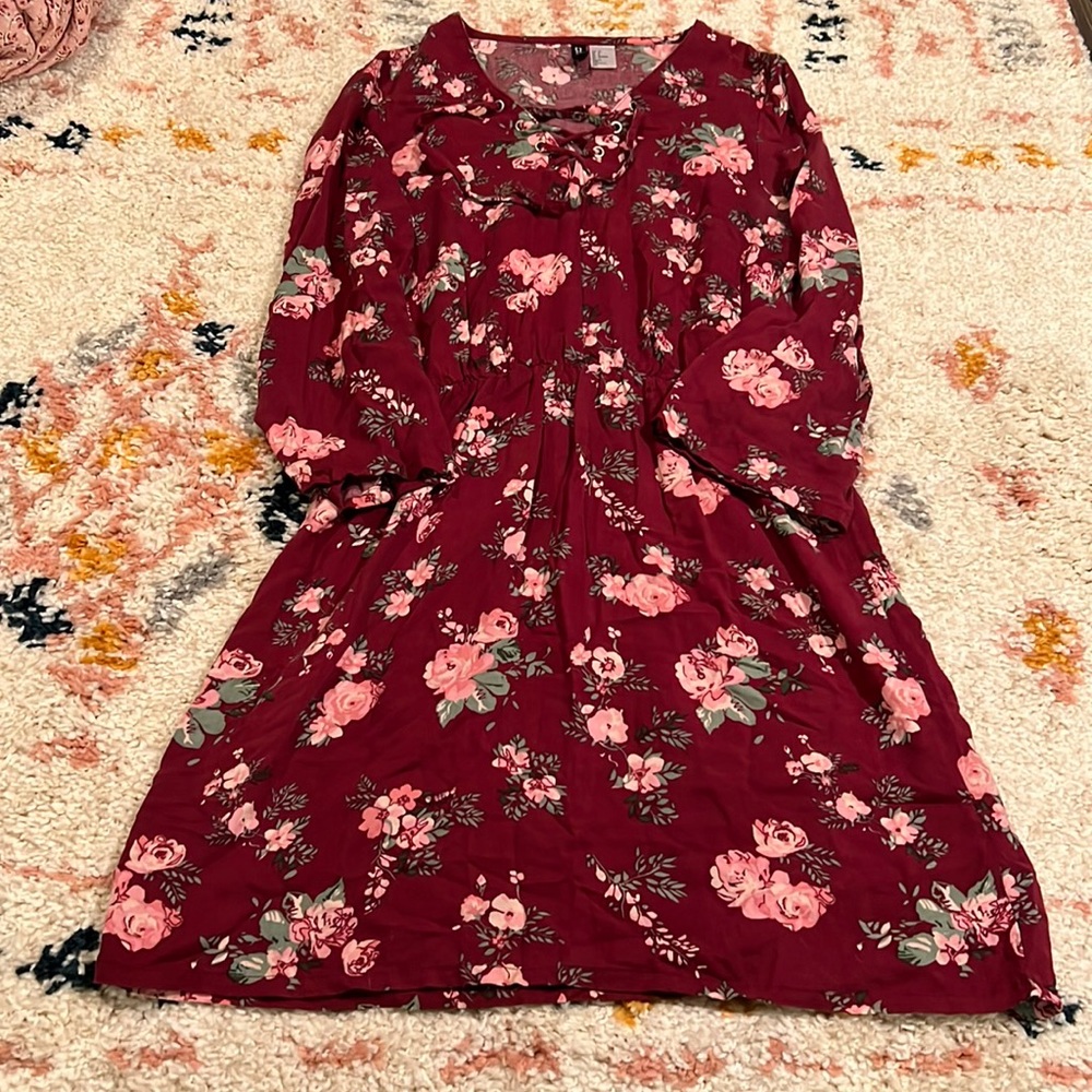 Red floral dress size 6